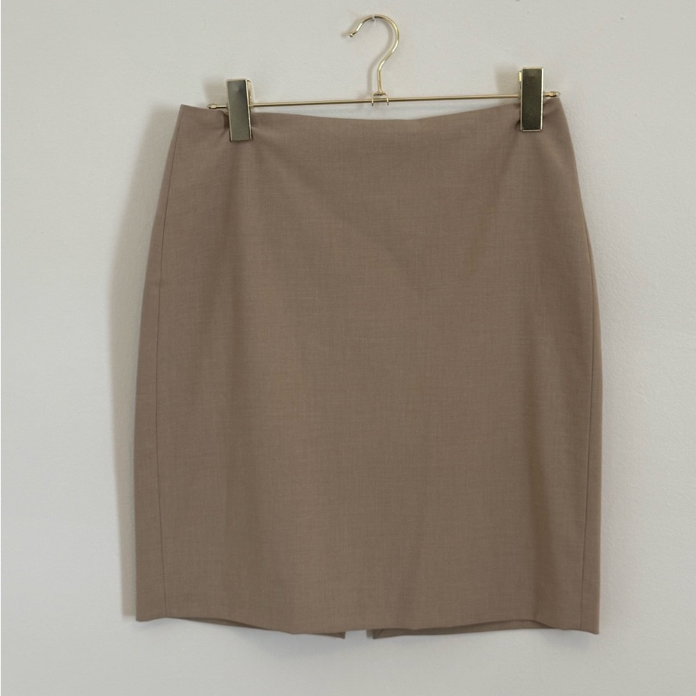 Tan straight cut pencil skirt